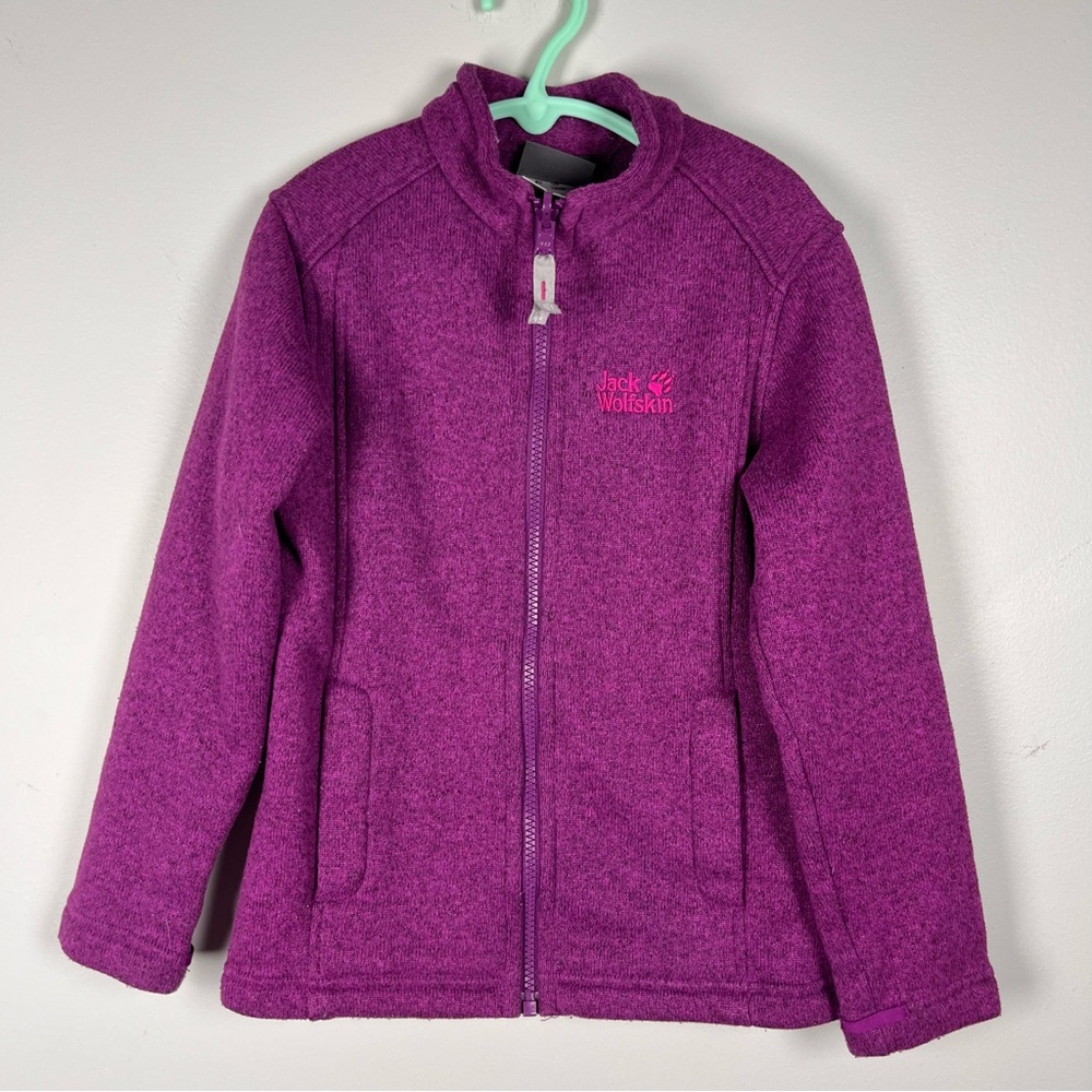 Jack Wolfskin Girls Purple Fleece Full Zip Up Jacket Nanuk 200 Hiking Fall 6/8